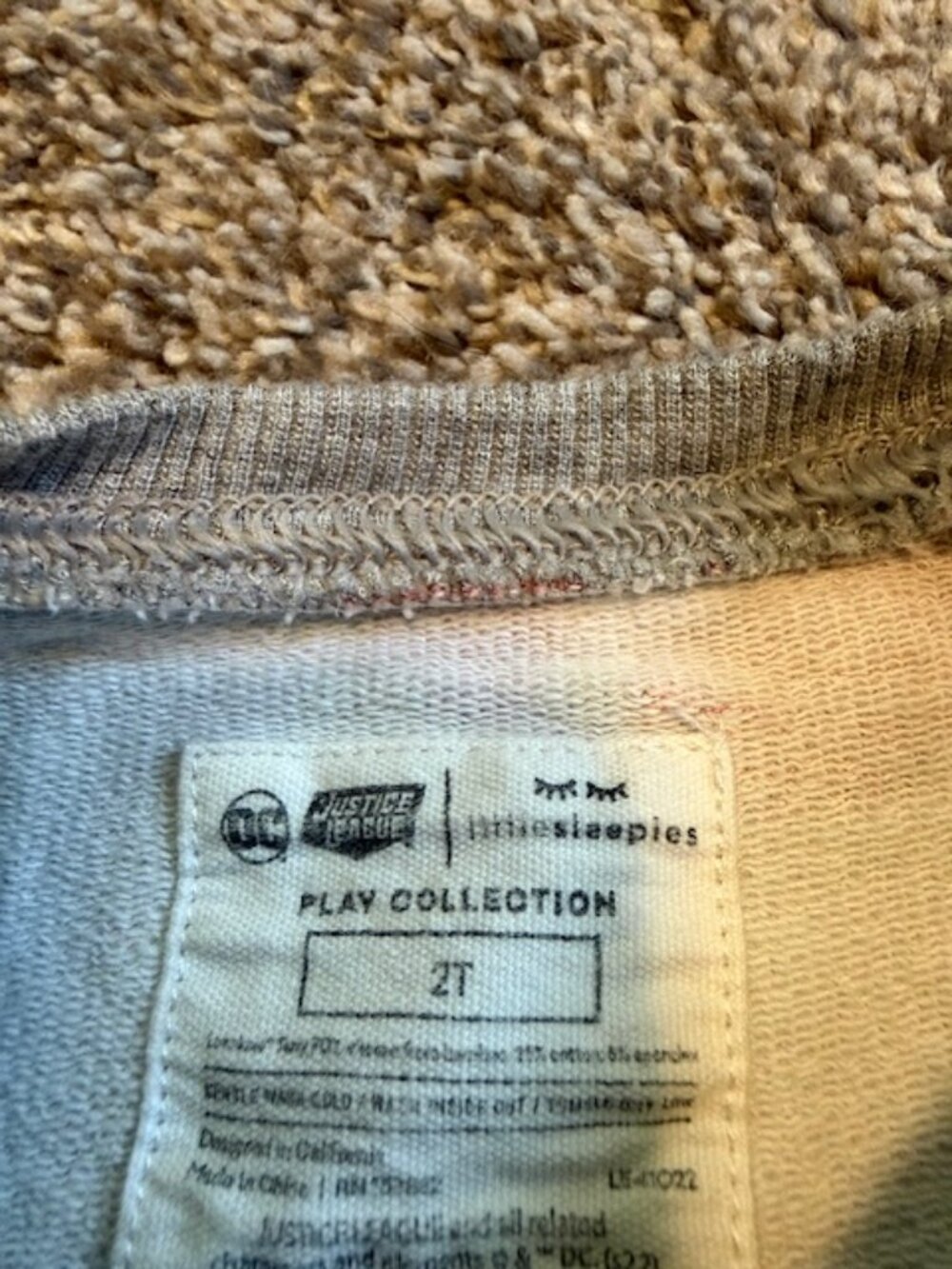 Little Sleepies 2T Superhero Crewnceck Sweatshirt - Picture 3 of 4